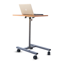 Adjustable Laptop Table with Wheels – Height & Angle Adjustable 360° Rotating Overbed Study (56.5 × 7.5 cm)