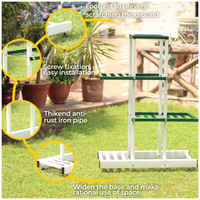 Side-by-Side Plant Stand – Anti-Rust Iron Indoor & Outdoor Pot Stand for Medium-Sized Pots