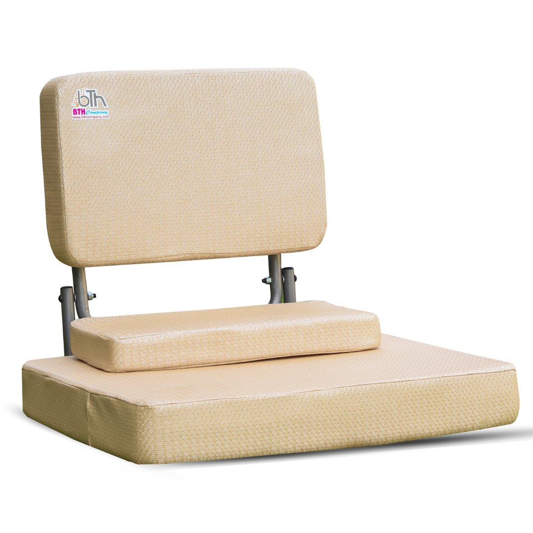 Meditation Chair with Back Support – Vipassana Floor Chair with 2-Inch Cushion (Cream Color)
