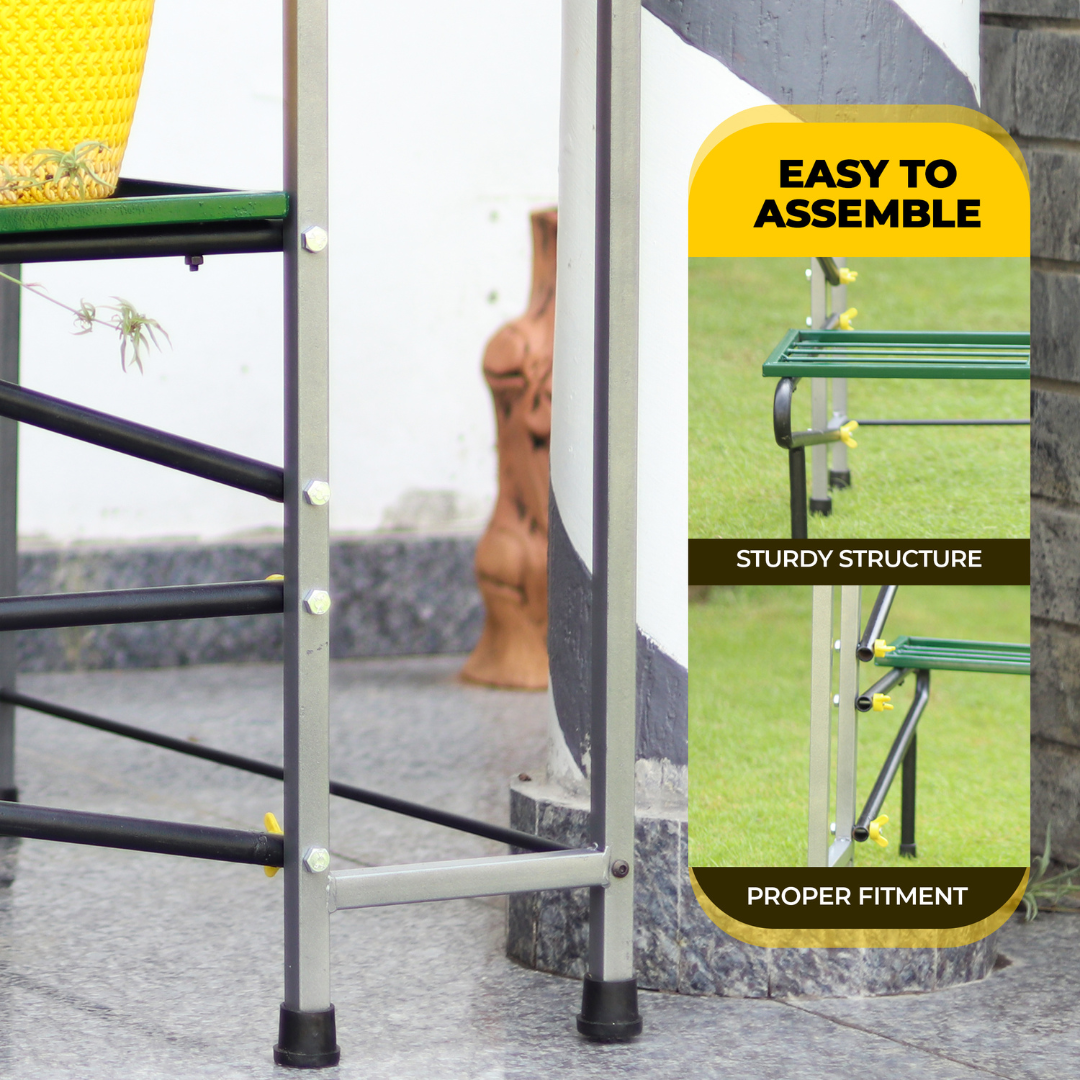 Three-Step Plant Stand – Anti-Rust Iron Indoor & Outdoor Pot Stand for Medium-Sized Plants