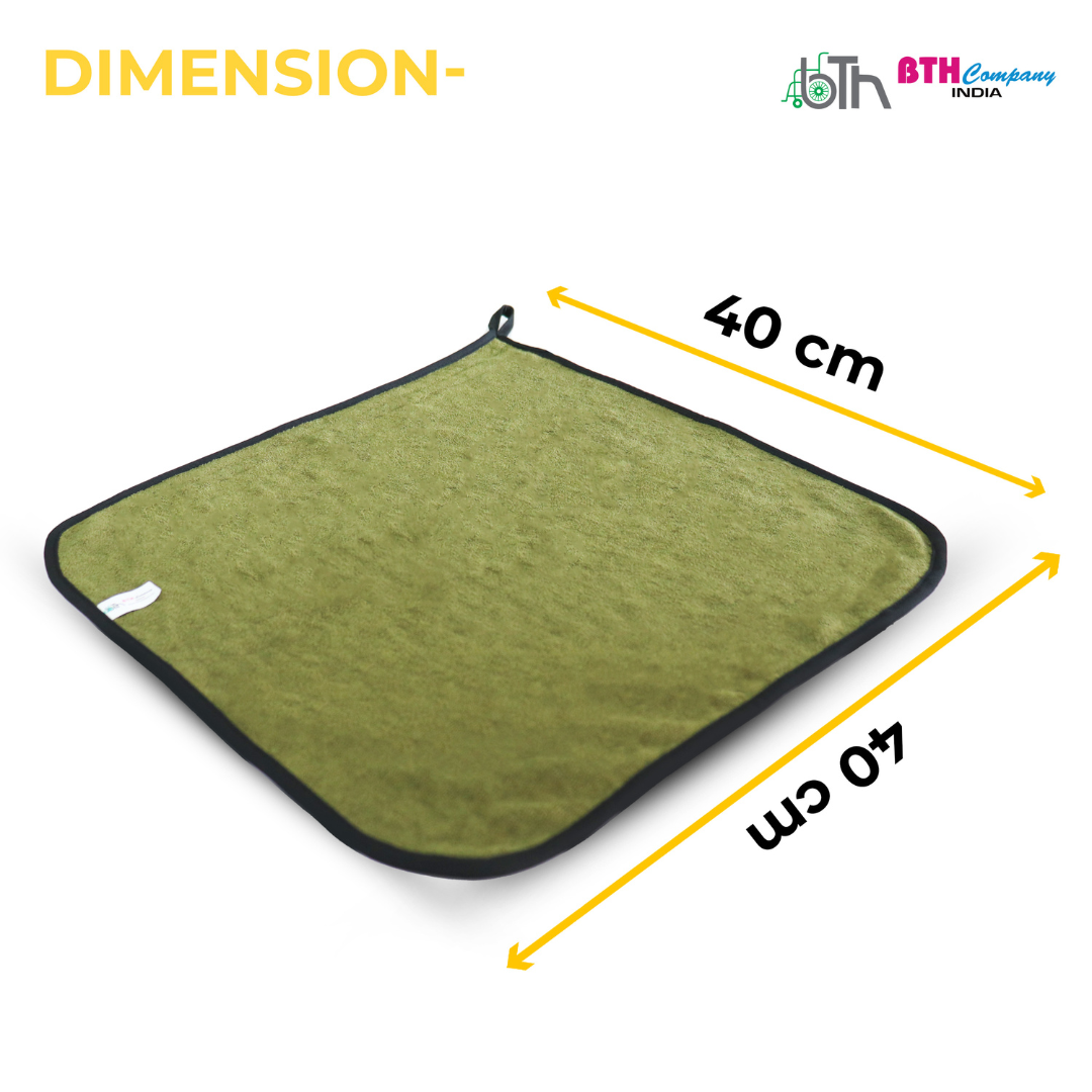 Microfiber Cleaning Cloth (Pack of 4) – 400 GSM Super Thick, Wash & Dry Towels for Kitchen, Car, Glass & Home (40×40 cm, Green)
