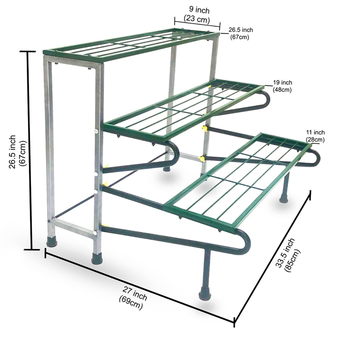 Three-Step Plant Stand – Anti-Rust Iron Indoor & Outdoor Pot Stand for Medium-Sized Plants