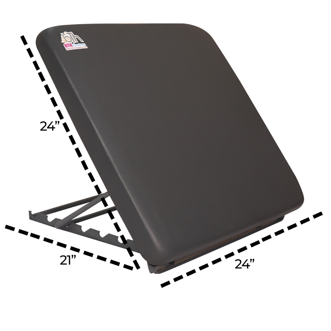 Bed Backrest – 1-Inch Cushion, 4-Level Adjustable, Grey (Metal Slots)