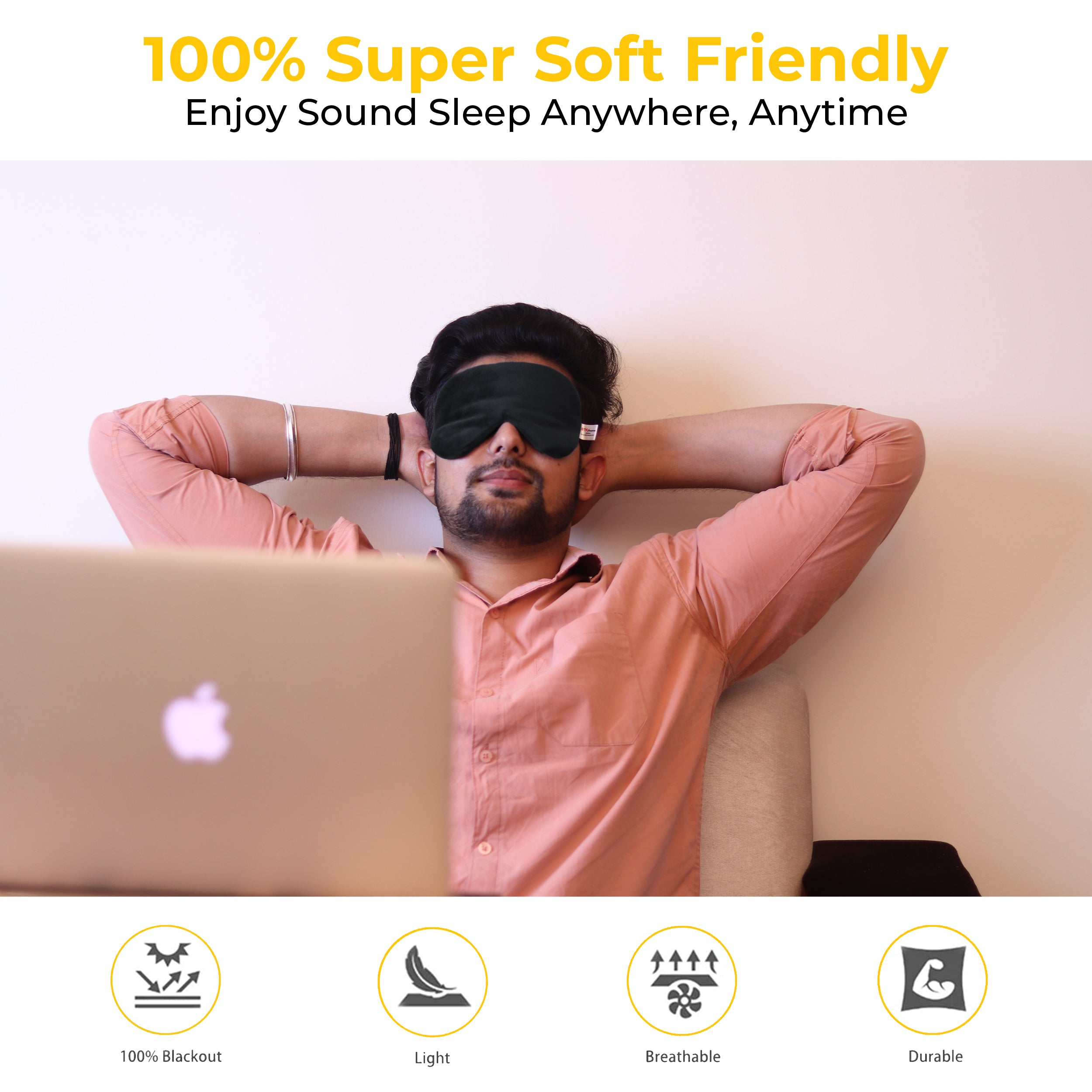 Adjustable Sleeping Eye Mask – Comfortable for Men, Women & Kids