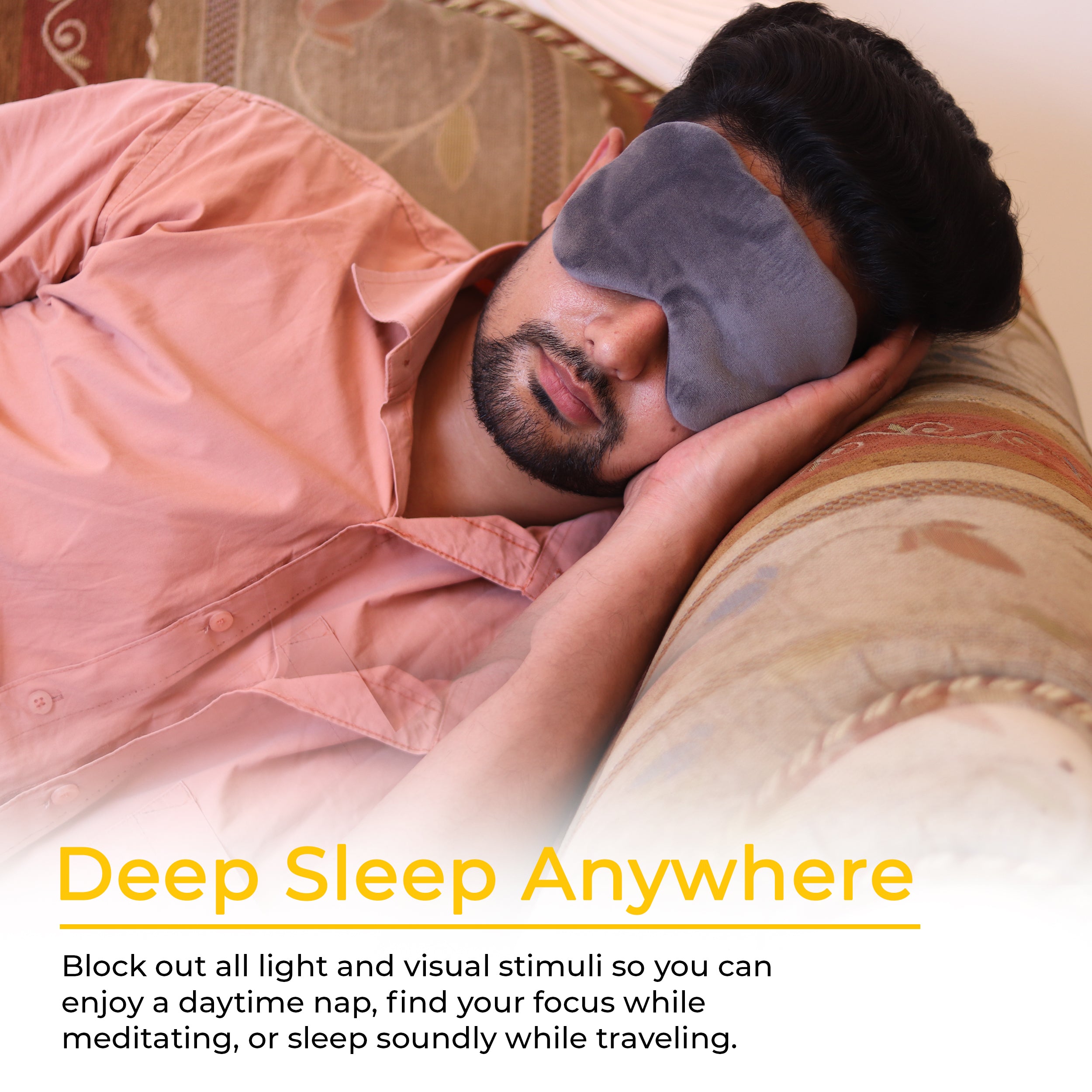Adjustable Sleeping Eye Mask – Comfortable for Men, Women & Kids
